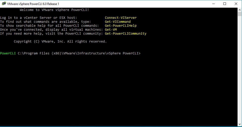 PowerCLI Console Window